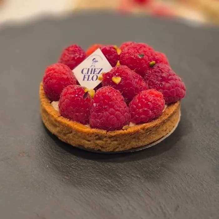 Tartelette aux framboises — pâtisserie artisanale Chez Flo Paris 13e